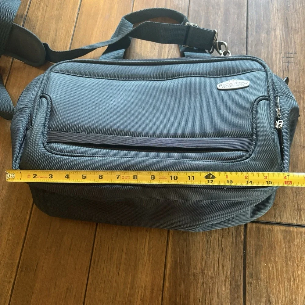 Ricardo Beverly Hills Navy Briefcase/Document Case Zip Detachable Strap